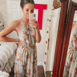 Blue Floral Maxi Dress